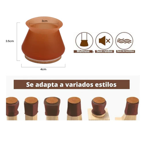 Kit com 16 Peças de Protetor de Pés de Móveis em Silicone - Casa & Coza