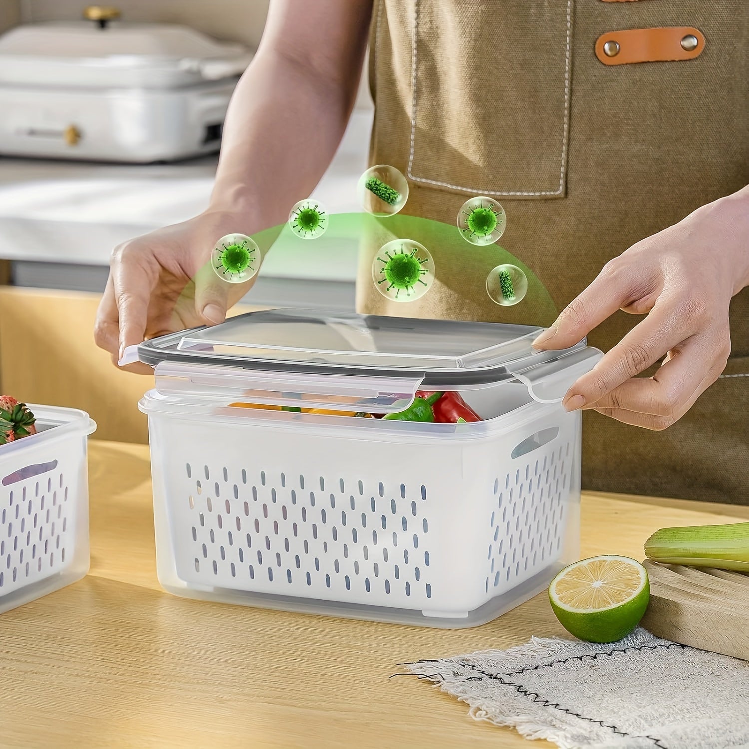 Conjunto de 4 Peças de Recipientes para Armazenamento de Alimentos Livres de BPA Casa & Coza