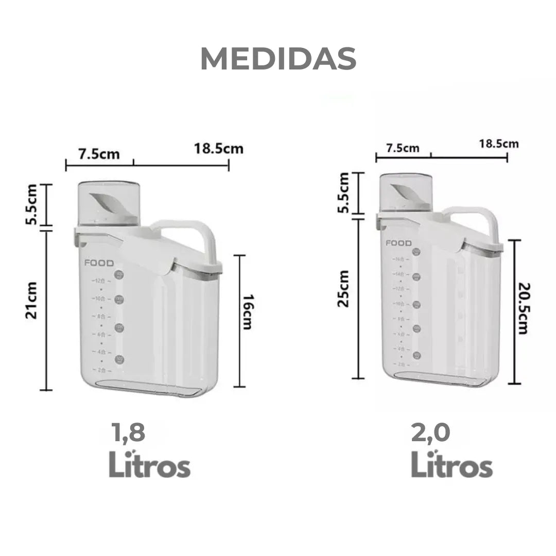Kit Pote Premium Hermético Copo Medidor - Casa e Coza