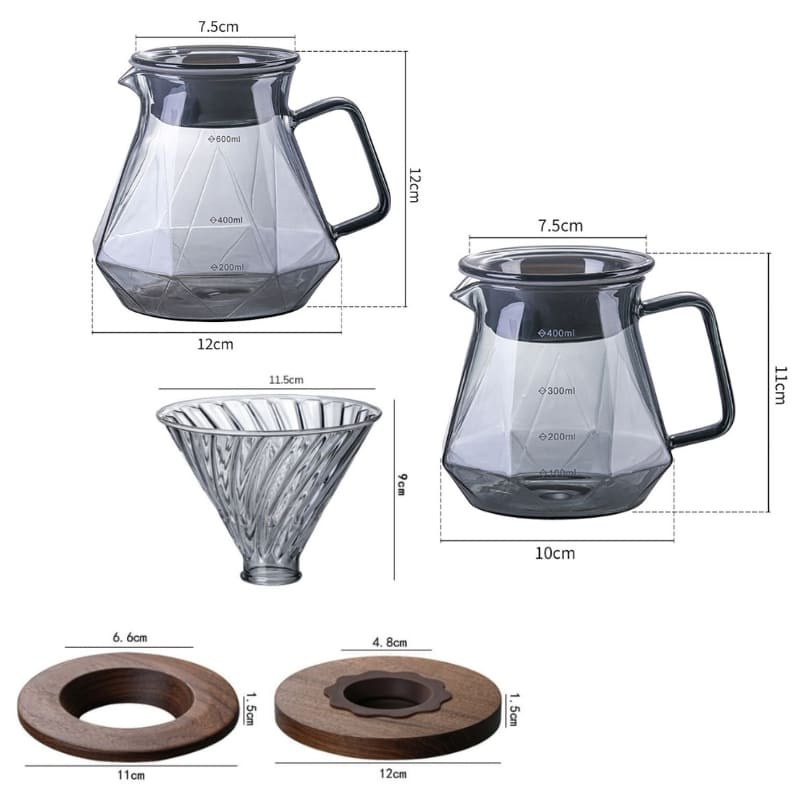 Bule de Café Vidro Borossilicato Coador de Café Hario V60 Casa & Coza