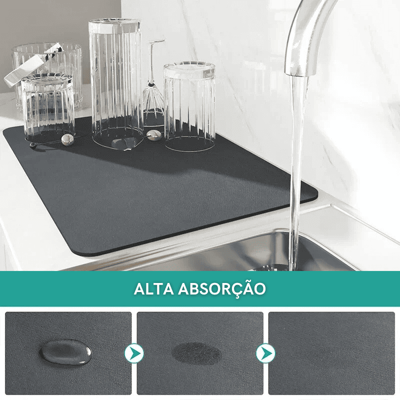 Cantinho do Café Tapete Absorvente Antiderrapante Casa & Coza