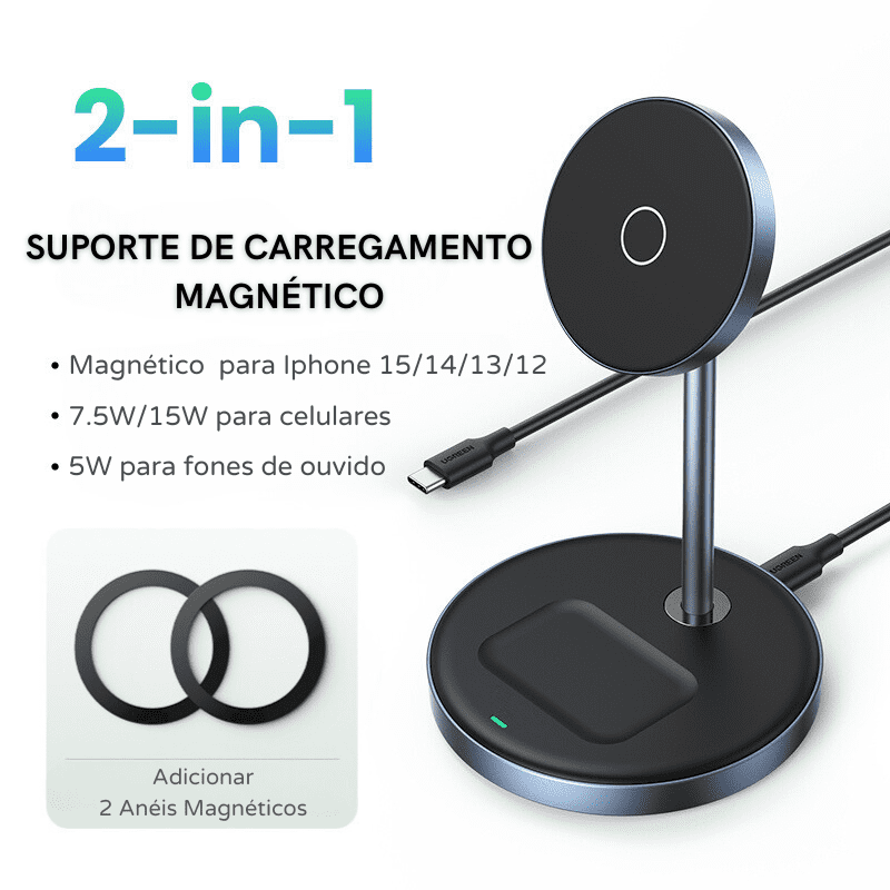 Carregador Por Indução Iphone Airpods Base Magnética Casa & Coza