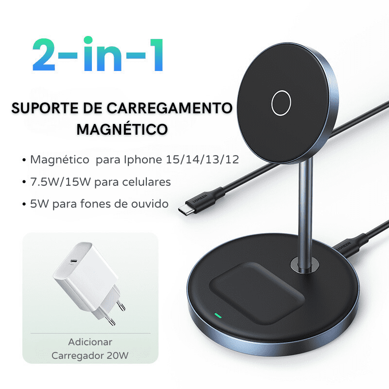 Carregador Por Indução Iphone Airpods Base Magnética Casa & Coza