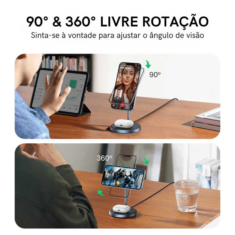 Carregador Por Indução Iphone Airpods Base Magnética Casa & Coza