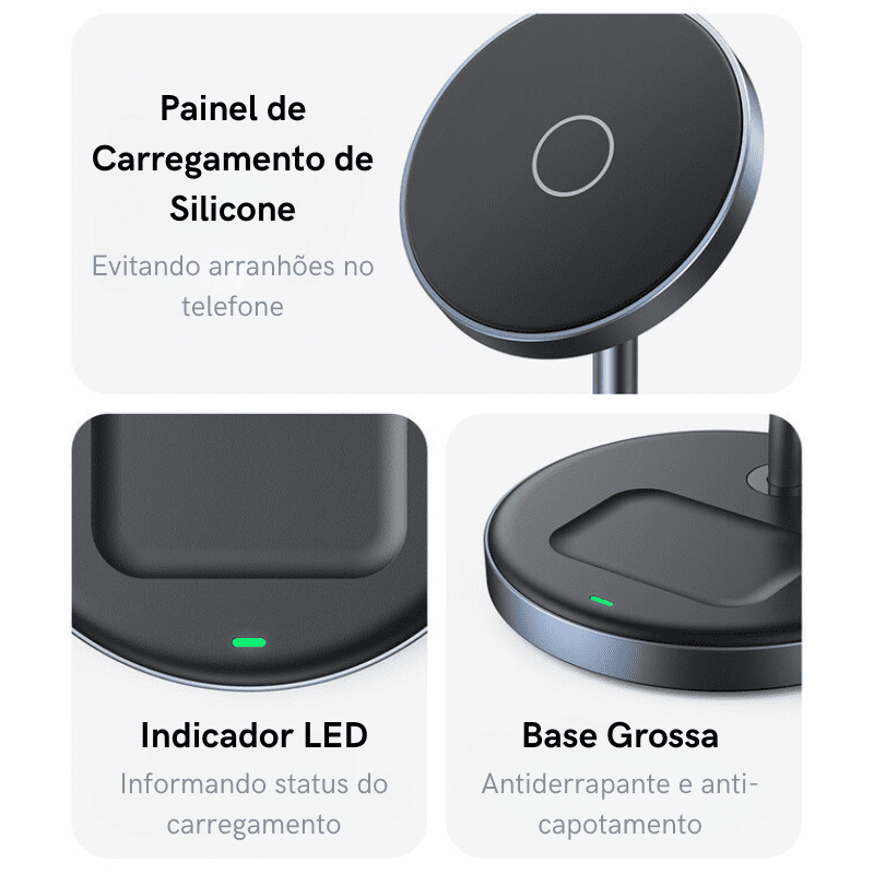 Carregador Por Indução Iphone Airpods Base Magnética Casa & Coza