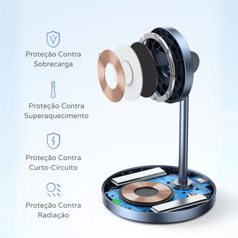 Carregador Por Indução Iphone Airpods Base Magnética Casa & Coza
