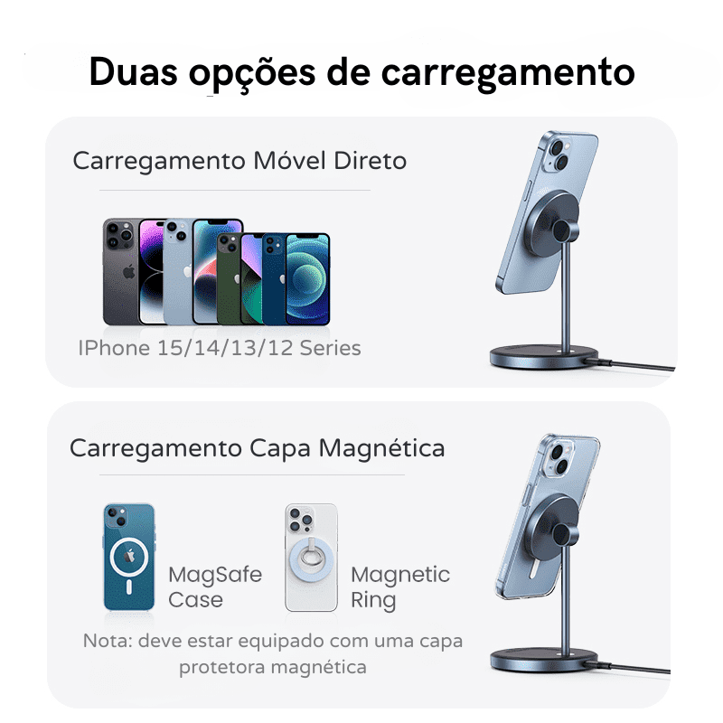 Carregador Por Indução Iphone Airpods Base Magnética Casa & Coza