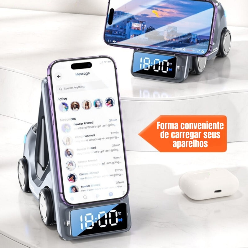 Carregador por Indução Carro Sem Fio Iphone/Samsung/Huawei Casa & Coza