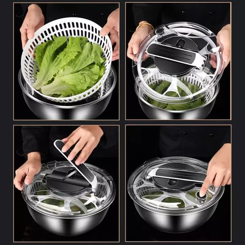 Centrifuga Secadora de Salada Bowl Inox Casa & Coza