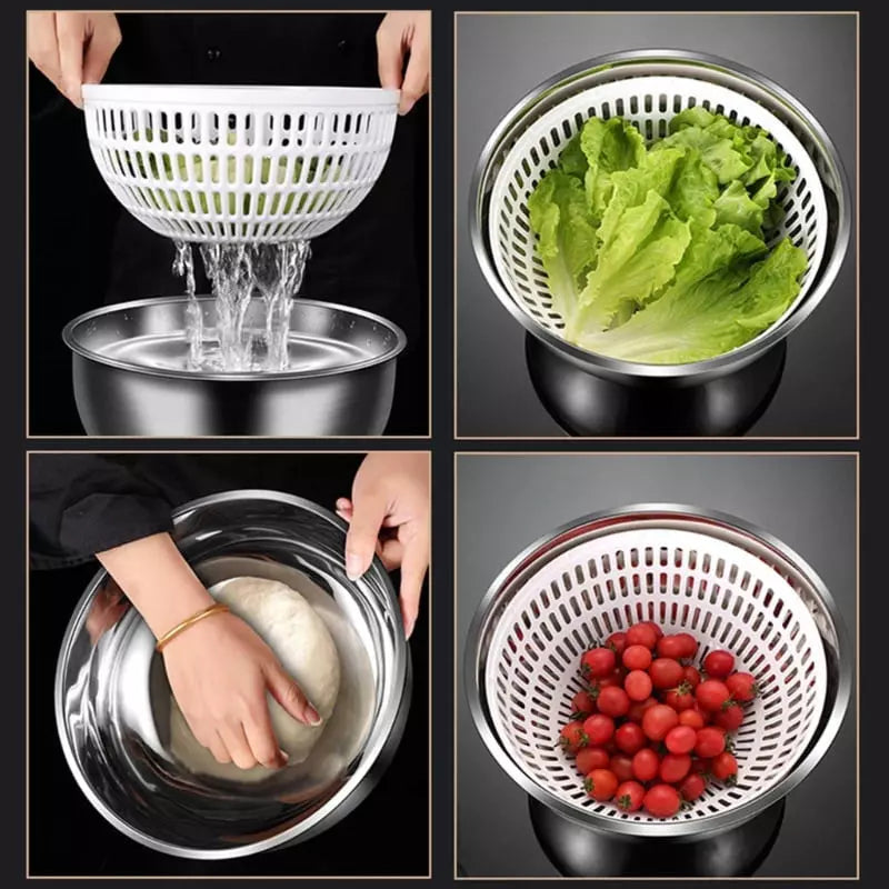 Centrifuga Secadora de Salada Bowl Inox Casa & Coza