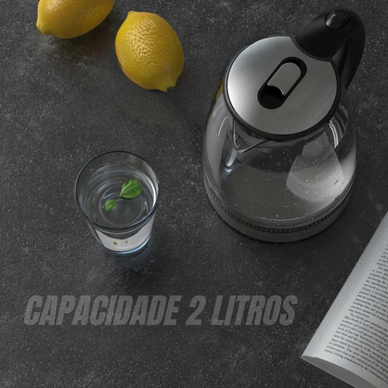 Chaleira Elétrica 2L Borossilicato 110v/220v Casa & Coza