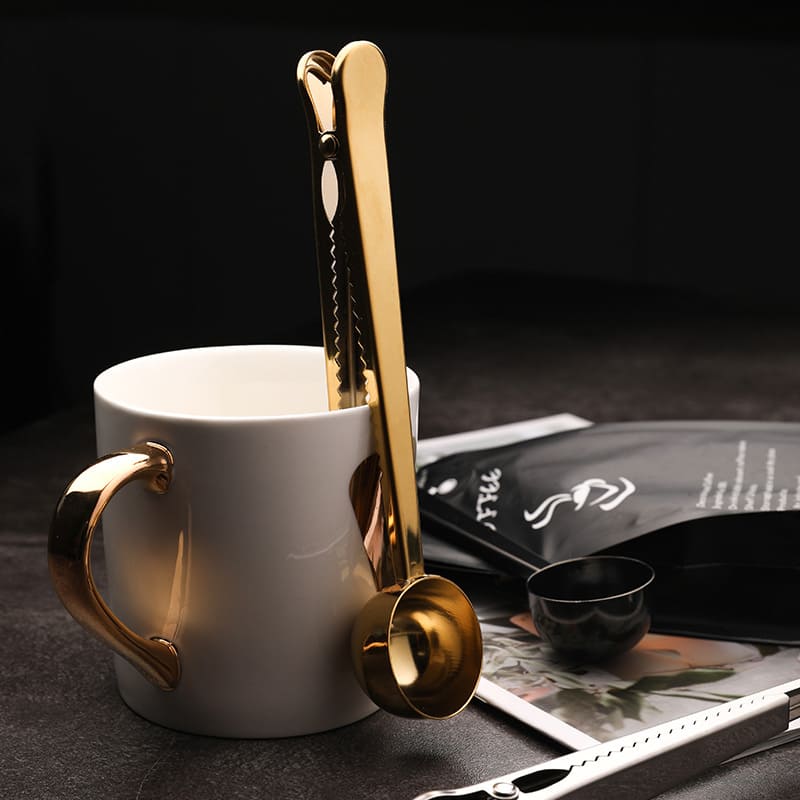 Colher para Café com Presilha Inox Prendedor de Embalagem Casa & Coza