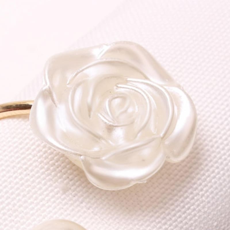 Conjunto Anéis de Guardanapo de Tecido Flor e Pérola Casa & Coza