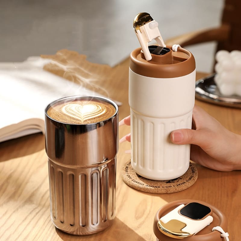 Copo Térmico 450ml Inteligente com Tampa Premium Casa & Coza