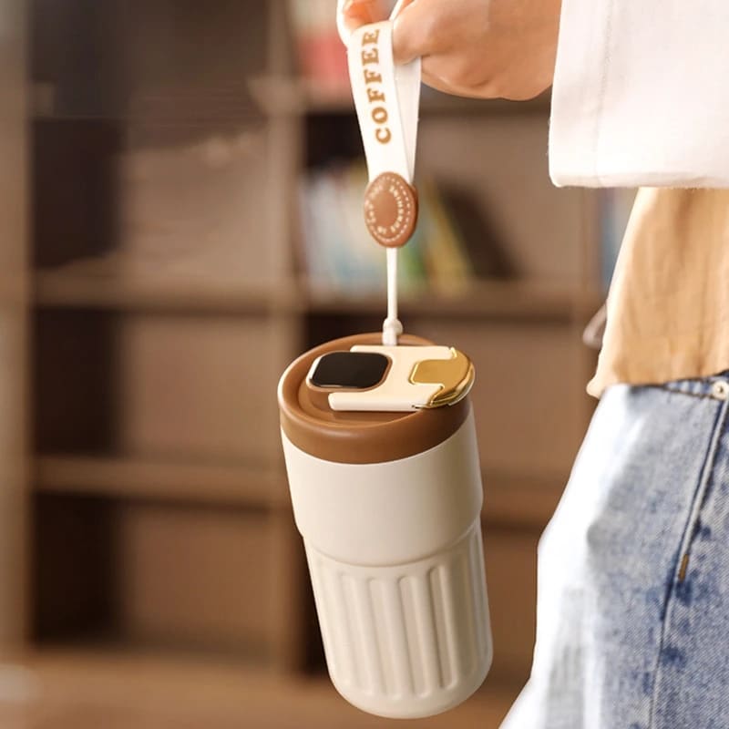 Copo Térmico 450ml Inteligente com Tampa Premium Casa & Coza