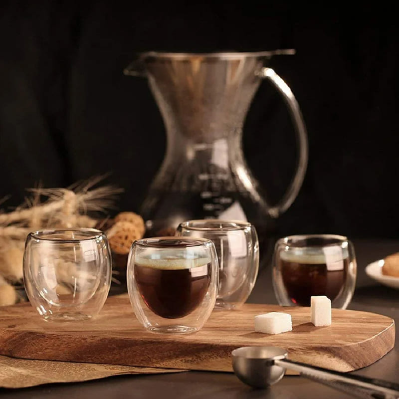 Copo de Vidro Parede Dupla Cantinho do Café e Chá Casa & Coza