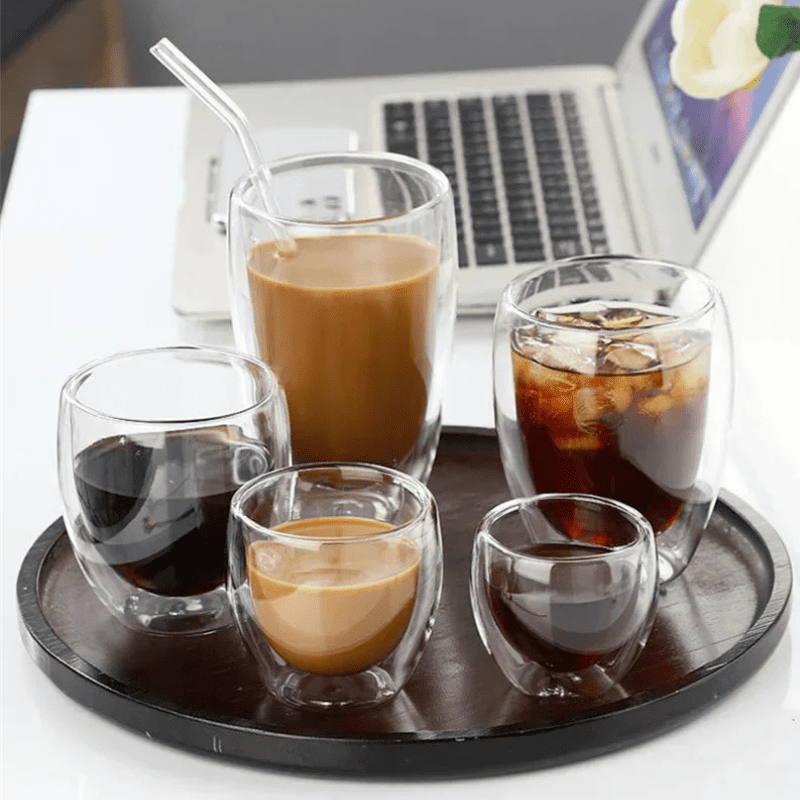 Copo de Vidro Parede Dupla Cantinho do Café e Chá Casa & Coza
