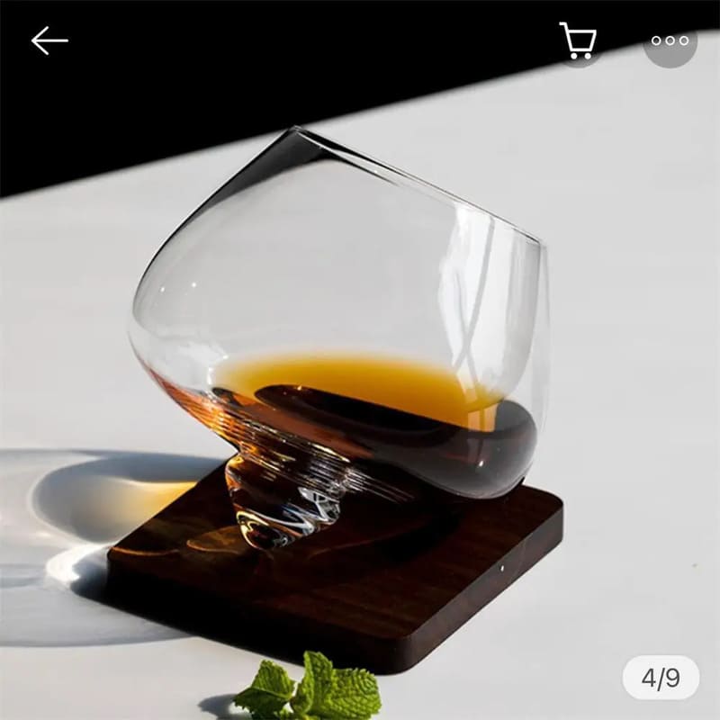 Copo de Whisky Cristal Barriga Rotativo Bar em Casa
