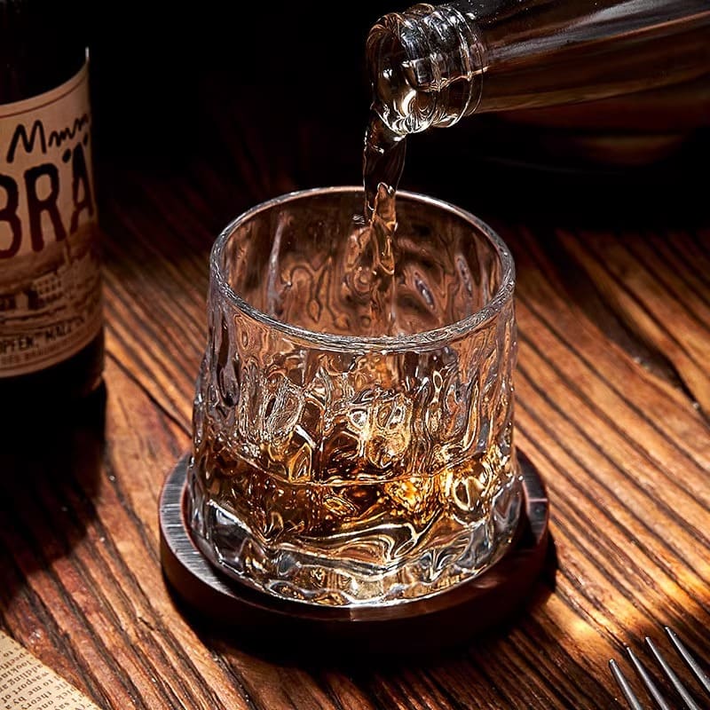 Copo de Whisky Cristal com Base Rotativo Bar em Casa Casa & Coza