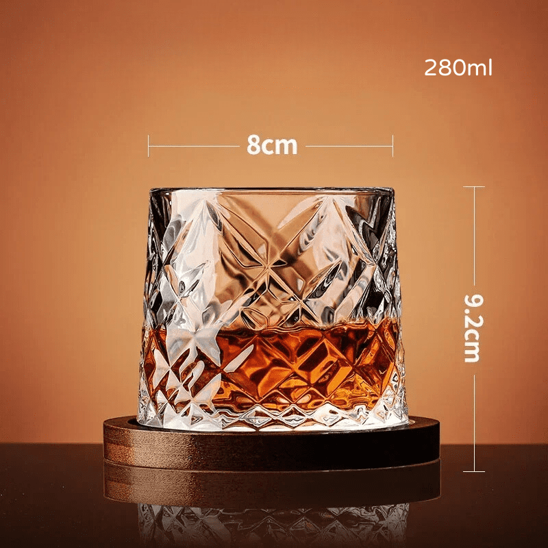 Copo de Whisky Cristal com Base Rotativo Bar em Casa Casa & Coza