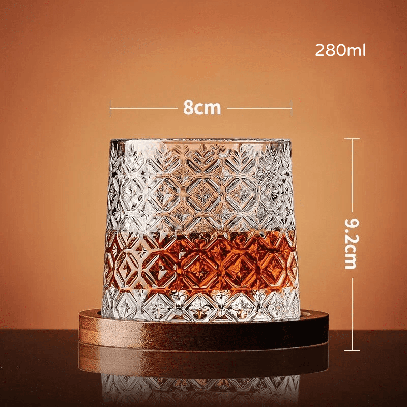 Copo de Whisky Cristal com Base Rotativo Bar em Casa Casa & Coza