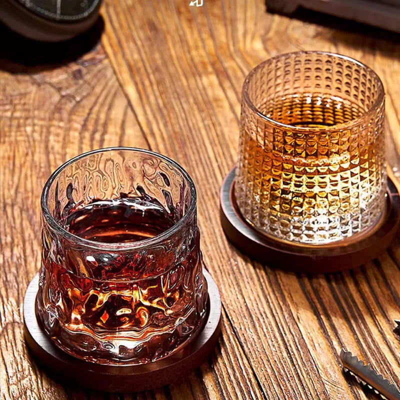 Copo de Whisky Cristal com Base Rotativo Bar em Casa Casa & Coza