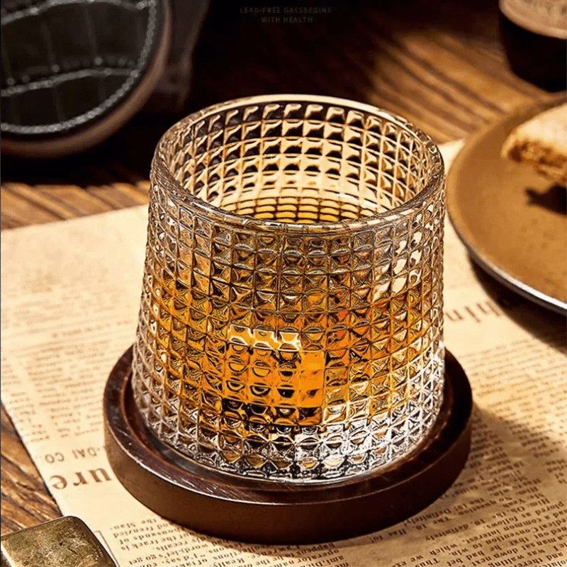 Copo de Whisky Cristal com Base Rotativo Bar em Casa Casa & Coza