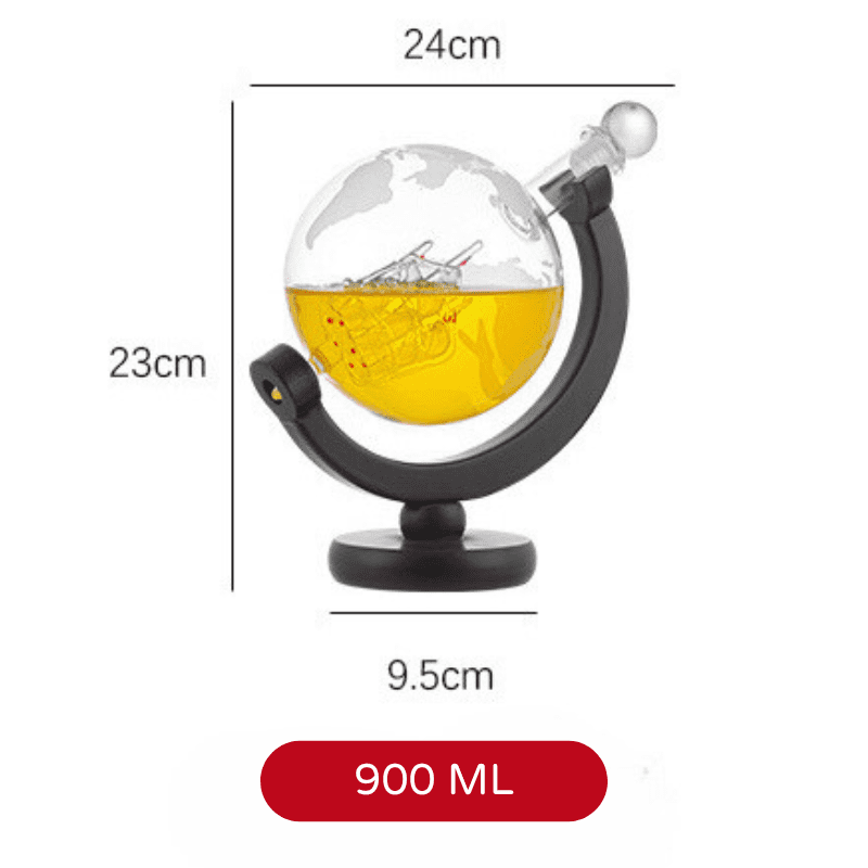 Decanter Whisky Globo Conjunto Recipiente de Vidro Casa & Coza