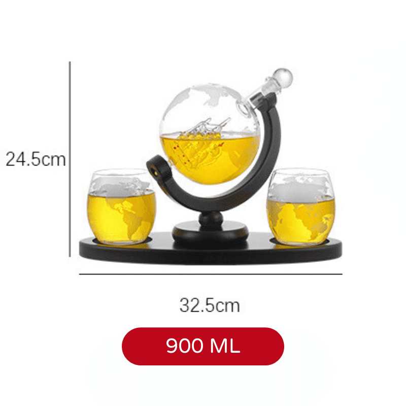 Decanter Whisky Globo Conjunto Recipiente de Vidro Casa & Coza