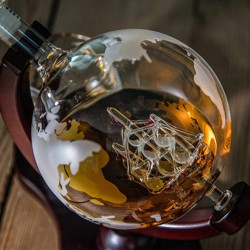 Decanter Whisky Globo Conjunto Recipiente de Vidro Casa & Coza