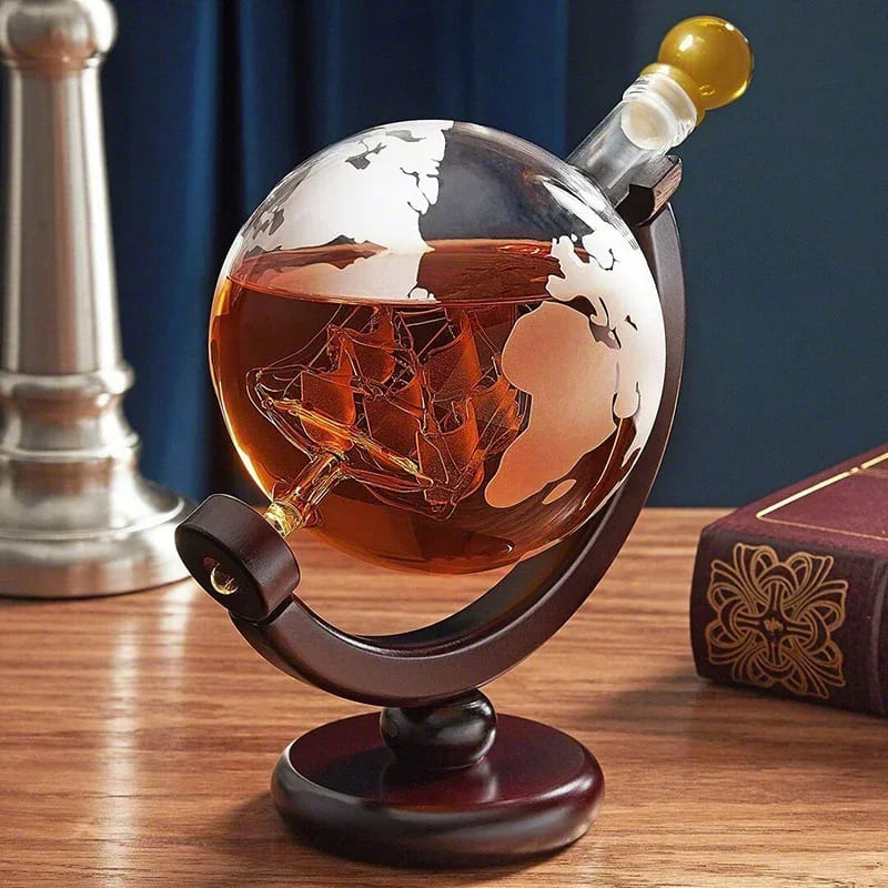 Decanter Whisky Globo Conjunto Recipiente de Vidro Casa & Coza