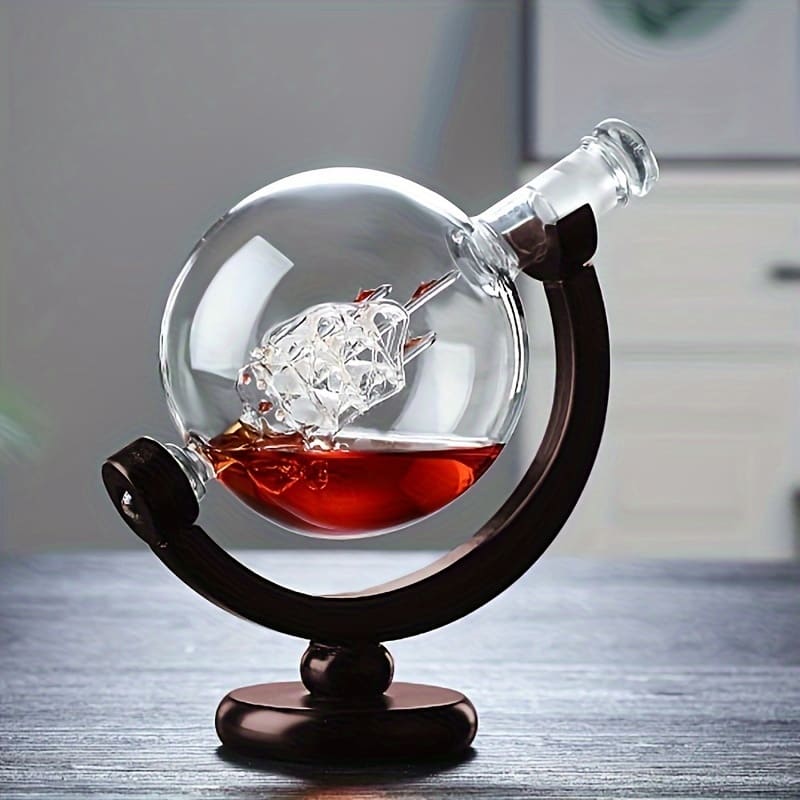Decanter Whisky Globo Conjunto Recipiente de Vidro Casa & Coza