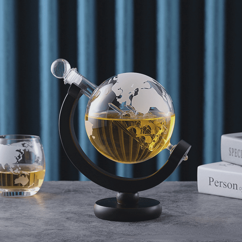 Decanter Whisky Globo Conjunto Recipiente de Vidro Casa & Coza