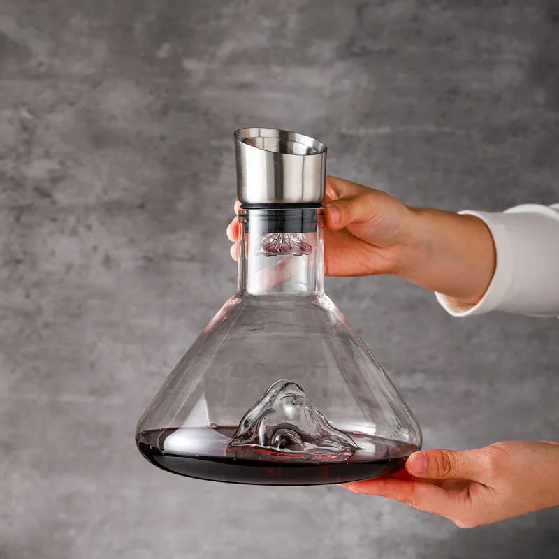 Decanter de Vinho Vidro Iceberg Aerador Home Bar Casa & Coza