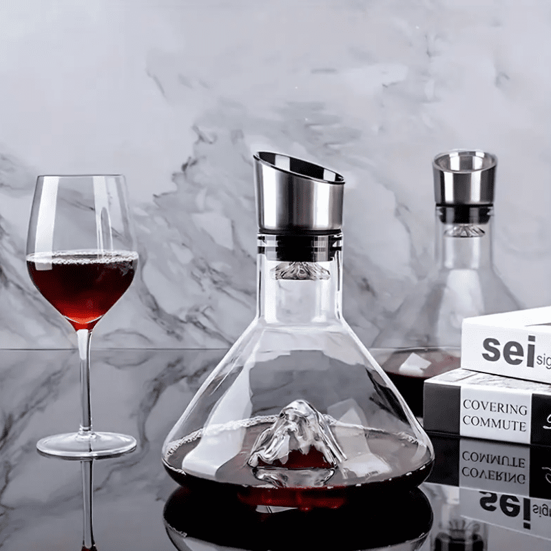 Decanter de Vinho Vidro Iceberg Aerador Home Bar Casa & Coza