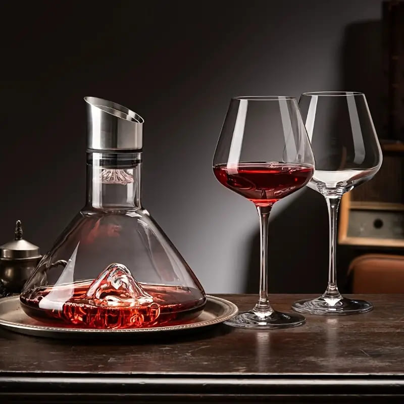 Decanter de Vinho Vidro Iceberg Aerador Home Bar Casa & Coza