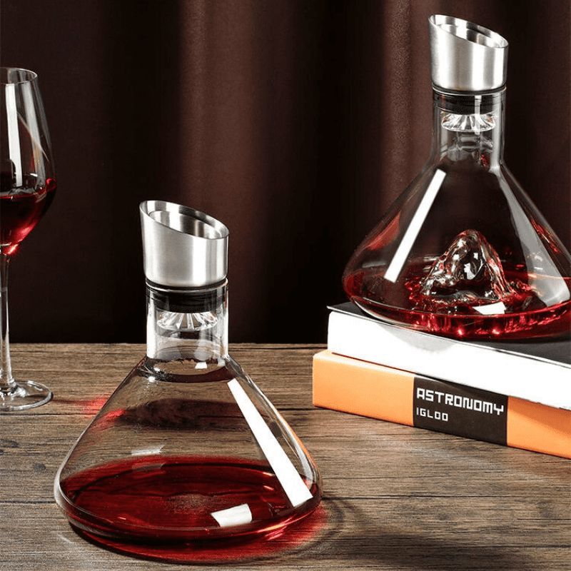 Decanter de Vinho Vidro Iceberg Aerador Home Bar Casa & Coza