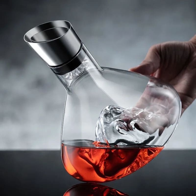 Decanter de Vinho Vidro Iceberg Aerador Home Bar Casa & Coza