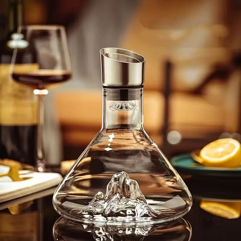 Decanter de Vinho Vidro Iceberg Aerador Home Bar Casa & Coza