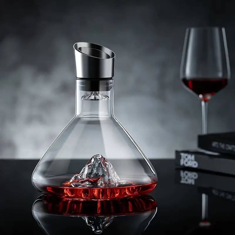 Decanter de Vinho Vidro Iceberg Aerador Home Bar Casa & Coza