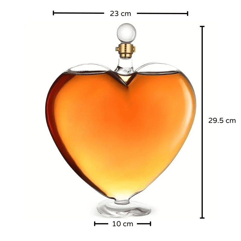 Decanter de Vinho Whisky Coração Vidro Bar em Casa