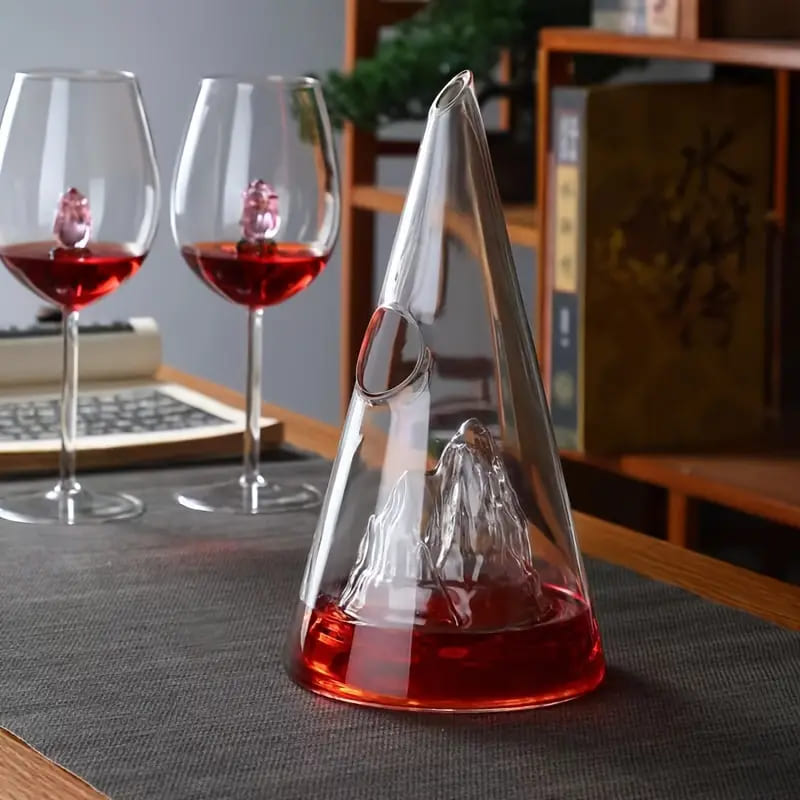 Decanter de Vinho Whisky Vidro Pirâmide Bar em Casa Casa & Coza