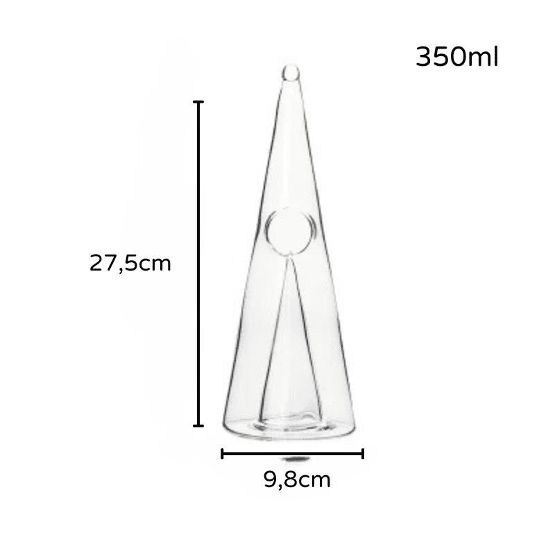 Decanter de Vinho Whisky Vidro Pirâmide Bar em Casa Casa & Coza