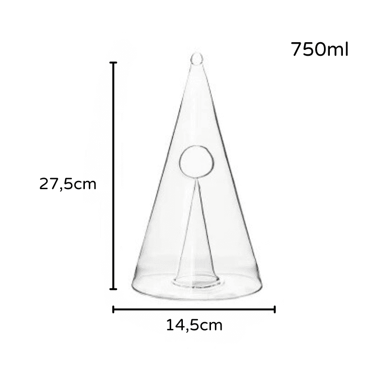 Decanter de Vinho Whisky Vidro Pirâmide Bar em Casa Casa & Coza