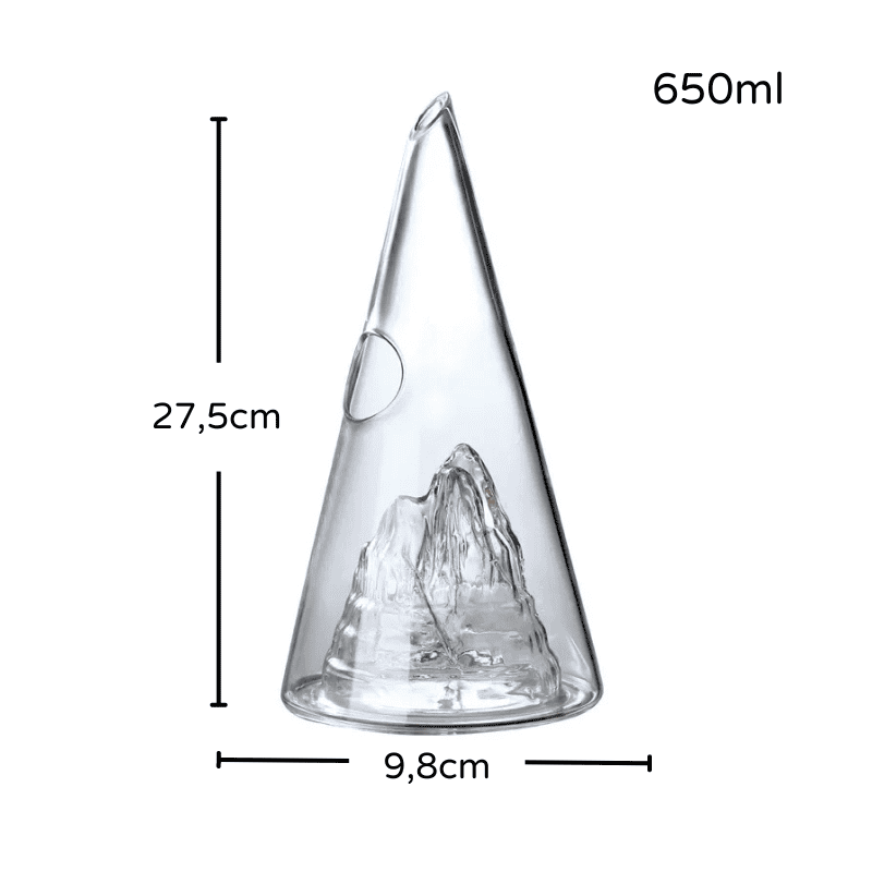 Decanter de Vinho Whisky Vidro Pirâmide Bar em Casa Casa & Coza