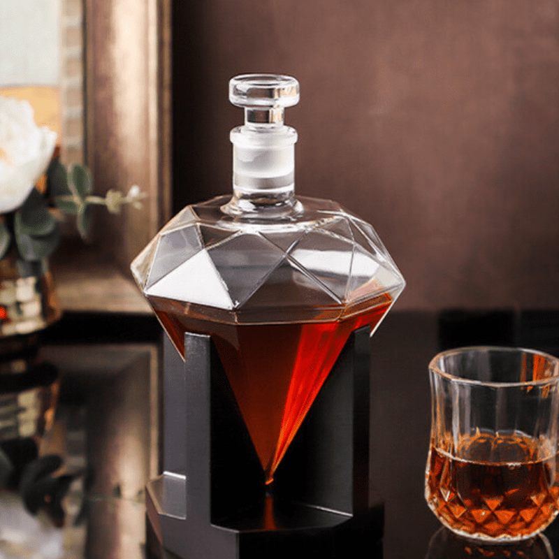 Decanter de Vinho e Whisky Vidro Diamante Home Bar Casa & Coza
