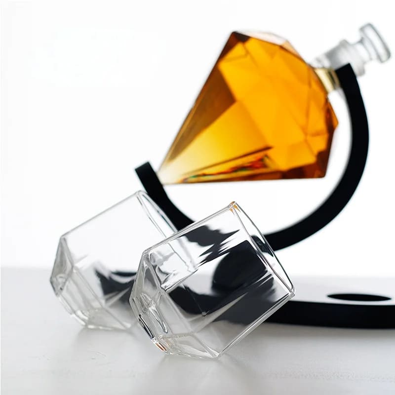 Decanter de Vinho e Whisky Vidro Diamante Home Bar Casa & Coza