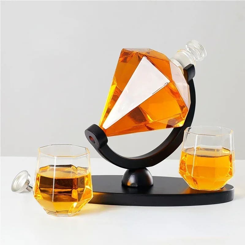 Decanter de Vinho e Whisky Vidro Diamante Home Bar Casa & Coza
