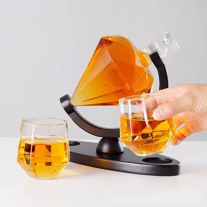 Decanter de Vinho e Whisky Vidro Diamante Home Bar Casa & Coza
