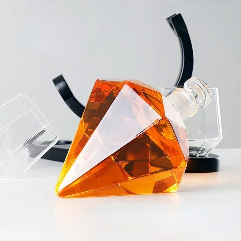 Decanter de Vinho e Whisky Vidro Diamante Home Bar Casa & Coza